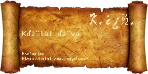 Kálai Éva névjegykártya