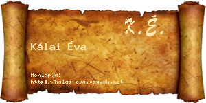 Kálai Éva névjegykártya
